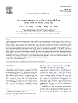 Gas hydrate occurrence on the continental slope of the northern