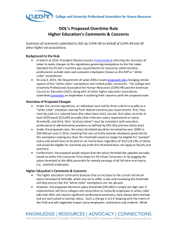 DOL`s Proposed Overtime Rule Higher Education`s - CUPA-HR