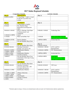 2017 Idaho Regional Schedule