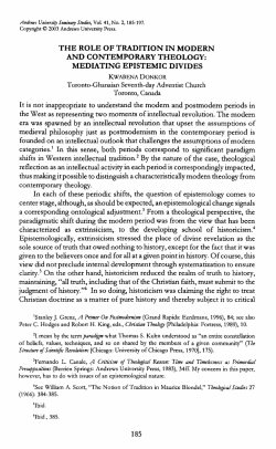 the role of tradition in modern and contemporary theology
