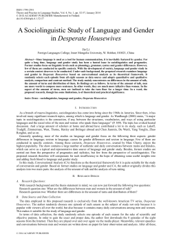 A Sociolinguistic Study of Language and Gender in Desperate