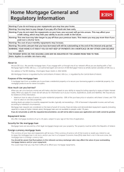 Home Mortgage General and Regulatory Information