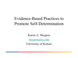Evidence-Based Practices to Promote Self-Determination