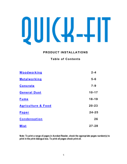 PRODUCT INSTALLATIONS Table of Contents Woodworking 2