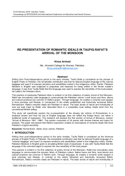 RE-PRESENTATION OF ROMANTIC IDEALS IN TAUFIQ RAFAT`S