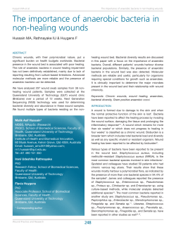 The importance of anaerobic bacteria in non