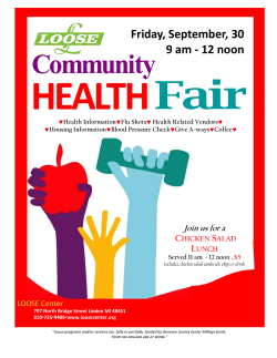 Friday, September, 30 9 am - 12 noon