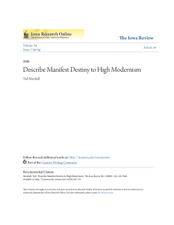 Describe Manifest Destiny to High Modernism