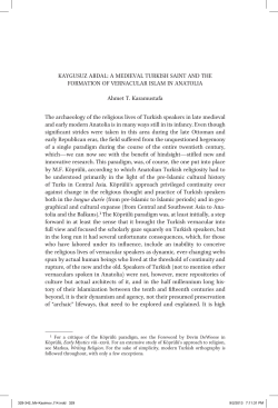 Kaygusuz abdal: a Medieval TurKish sainT and The ForMaTion oF