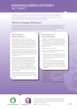 household energy efficiency fact sheet