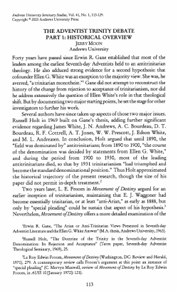 the adventist trinity debate part 1: historical overview