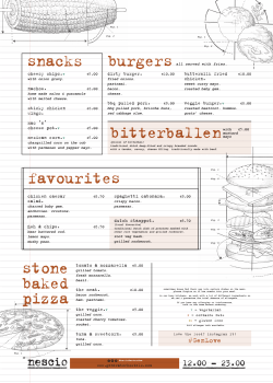 CAF&Eacute; MENU - Generator Hostels