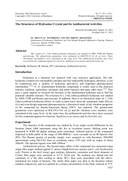 The Structures of Hydrazine Crystal and Its Antibacterial Activities