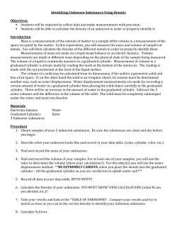 Identifying Unknown Substances Using Density Objectives: Students