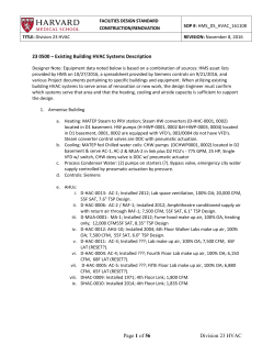 Page 1 of 56 Division 23 HVAC 23 0500 &ndash; Existing Building HVAC