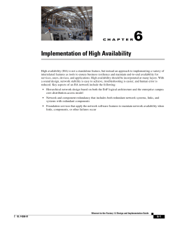 Implementation of High Availability