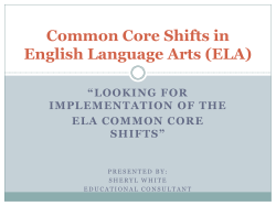 Common Core Shifts in ELA - Socorro Consolidated Schools