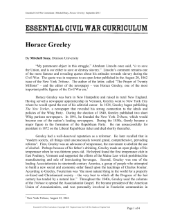 Horace Greeley Essay - Essential Civil War Curriculum