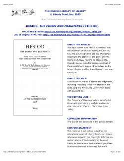 hesiod, the poems and fragments (8thc bc)