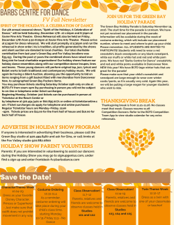 Fox Valley Newsletter - Barb`s Centre for Dance