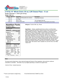 14&rdquo; Whole Grain (16 oz.) LM Cheese Pizza &ndash; 8 cut