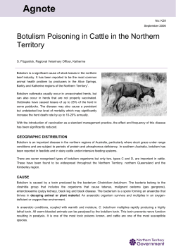 Botulism Poisoning - Northern Territory Government