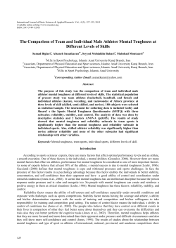 The Comparison of Team and Individual Male Athletes Mental
