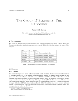 The Group 17 Elements: The Halogens