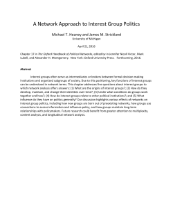 A Network Approach to Interest Group Politics
