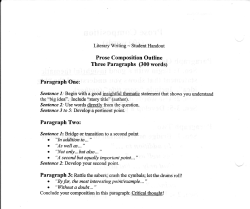 Prose Composition Outline Three Paragraphs