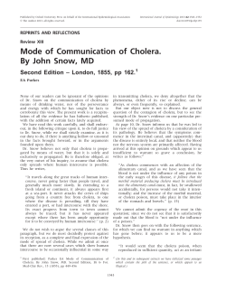 Mode of Communication of Cholera. By John Snow, MD