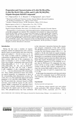 Preparation and Characterization of [C6H5CH2NH3] 2PbI4