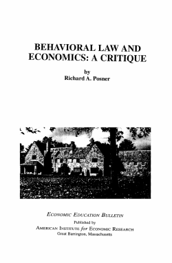 behavioral law and economics: a critique
