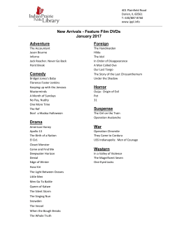 New Arrivals - Feature Film DVDs January 2017 Adventure Foreign