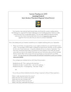 Incoming Grade 6 - West Windsor-Plainsboro Regional School District