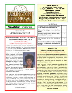 Apr/May 2013 - Arlington Historical Society