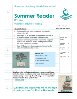 Summer Reader - somerset academy south homestead