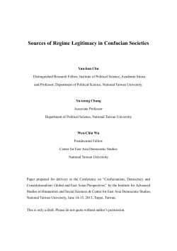 Sources of Regime Legitimacy in Confucian