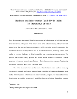 Business and labor market flexibility in India: The importance of caste