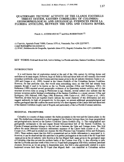 Quaternary tectonic activity of the Llanos foothills thrust system