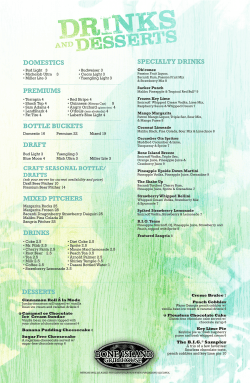 domestics premiums bottle buckets draft mixed pitchers drinks