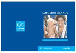 Solomon Islands. A Situation Analysis of Children, Women