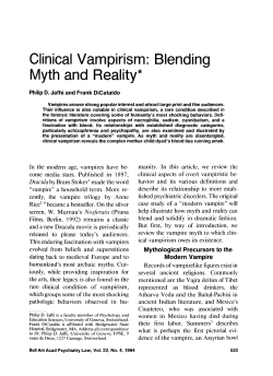 Clinical Vampirism: Blending Myth and Reality