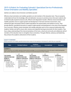2015-16 Rubric for Evaluating Colorado`s Specialized Service