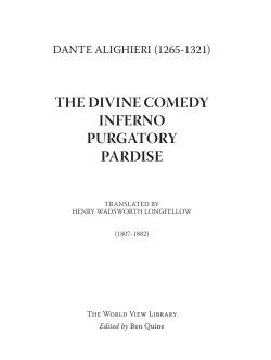 THE DIVINE COMEDy INFERNO PURGATORy PARDISE