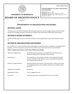 Appointments to Organizations and Boards