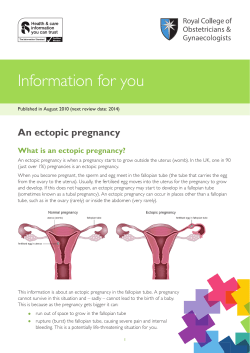 An ectopic pregnancy – Information for you.