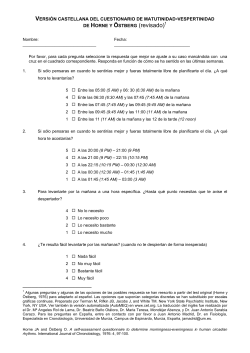 Cuestionario Matutinidad Vespertinidad
