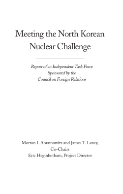 Meeting the North Korean Nuclear Challenge