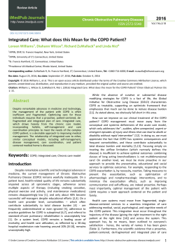 Integrated Care: What does this Mean for the COPD Patient? Abstract